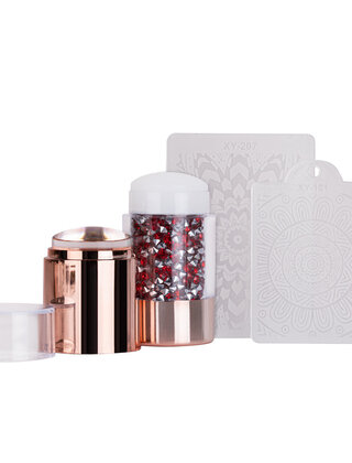 Dubbele siliconen nagelstempel met kristallen