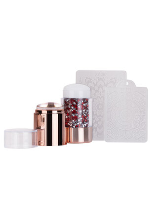 Dubbele siliconen nagelstempel met kristallen