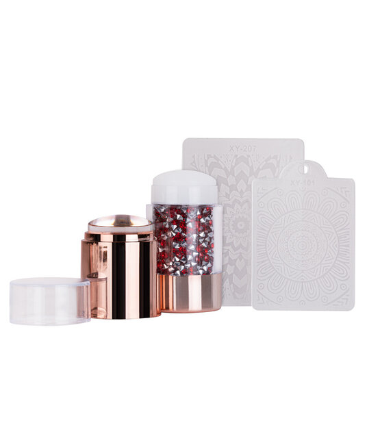 Dubbele siliconen nagelstempel met kristallen