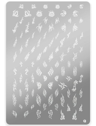 Stempelplaat met Patronen Q| Nailart | Maat L