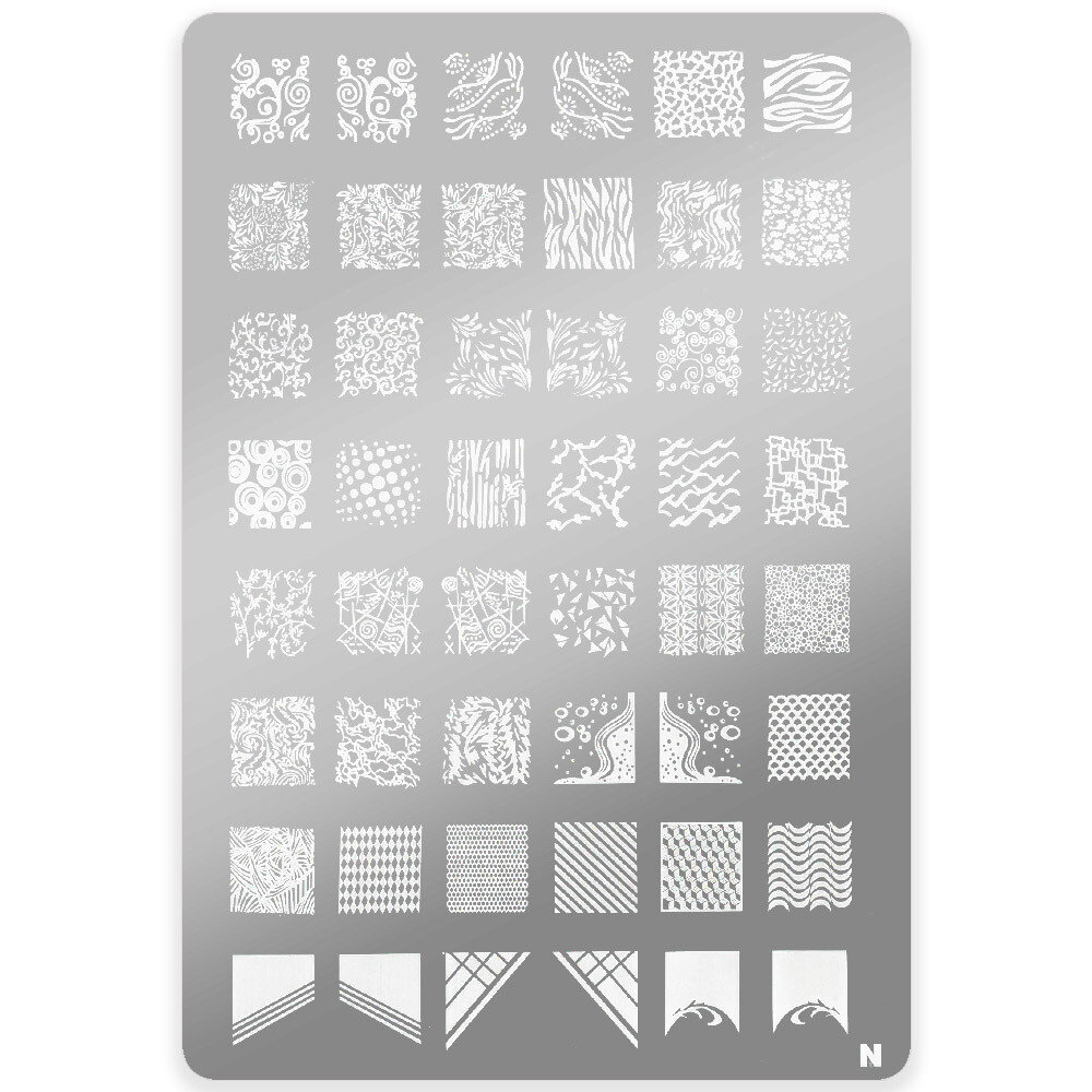 Beauty Box Cosmetics Stempelplaat met Patronen N | Nailart | Maat L Beauty Box Cosmetics Stempelplaat met Patronen N | Nailart | Maat L