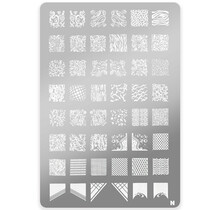 Stempelplaat met Patronen N | Nailart | Maat L
