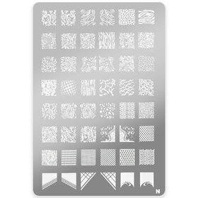 Stempelplaat met Patronen N| Nailart | Maat L