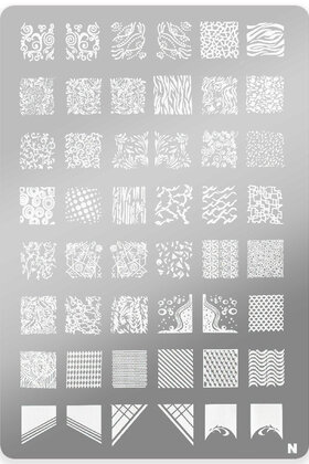 Stempelplaat met Patronen N| Nailart | Maat L