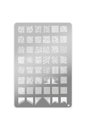 Stempelplaat met Patronen N| Nailart | Maat L