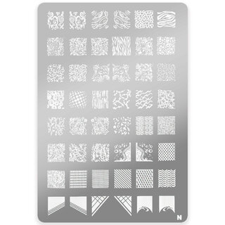 Stempelplaat met Patronen N| Nailart | Maat L