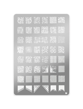 Stempelplaat met Patronen N| Nailart | Maat L