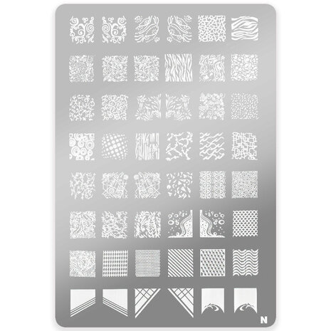 Beauty Box Cosmetics Stempelplaat met Patronen N | Nailart | Maat L Beauty Box Cosmetics Stempelplaat met Patronen N | Nailart | Maat L