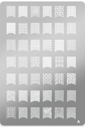 Stempelplaat met Patronen A| Nailart | Maat L