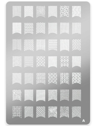 Stempelplaat met Patronen A| Nailart | Maat L