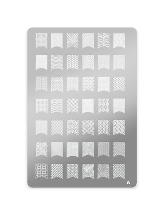 Stempelplaat met Patronen A| Nailart | Maat L