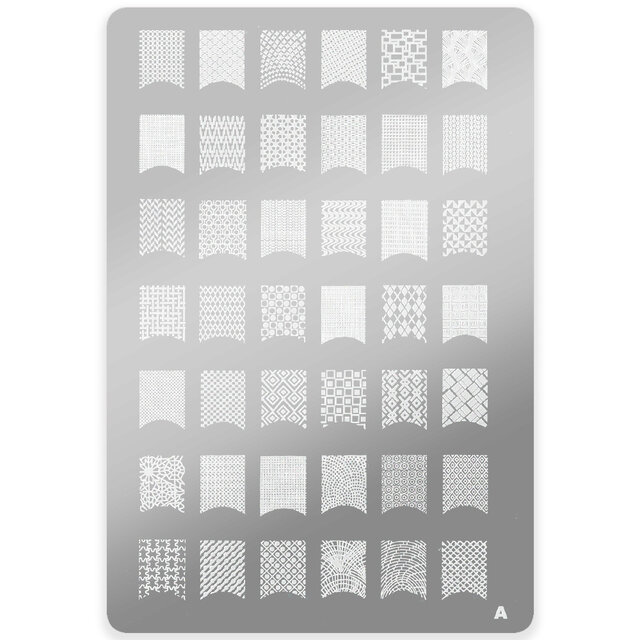 Stempelplaat met Patronen A| Nailart | Maat L