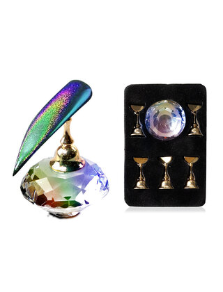 Magnetische Nail Art standaard met iriserende diamant nr. 3