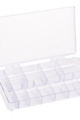 NAILSTYLING BOX VOORORGANIZERNAGELTIPS OF DECORATIES, 11 DOORZICHTIGE VAKKEN