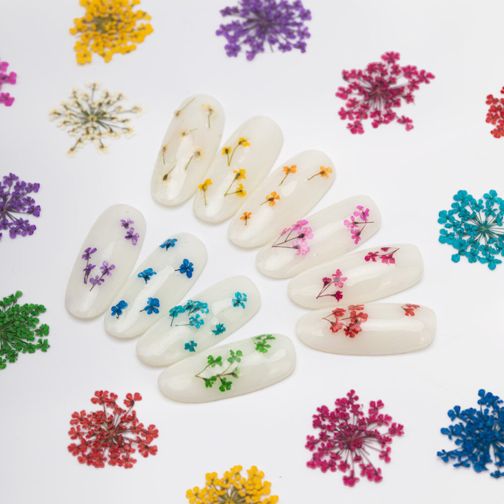 Molly Nageldecoratie droogbloemen MollyLac Groen 5 stuks