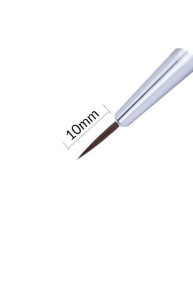 Witte kunststof nailart penseel, borstellengte 10 mm, MollyLac