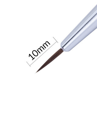 Witte kunststof nailart penseel, borstellengte 10 mm, MollyLac