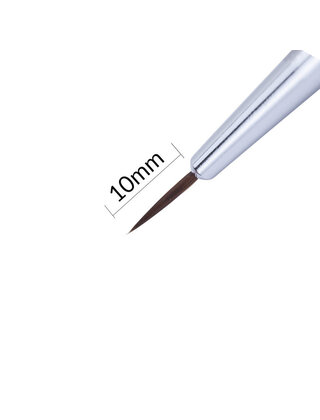 Witte kunststof nailart penseel, borstellengte 10 mm, MollyLac