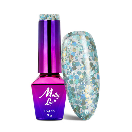 Molly  MollyLac Crushed Diamonds Glammy Chic hybride lak 5g nr. 537 Molly  MollyLac Crushed Diamonds Glammy Chic hybride lak 5g nr. 537