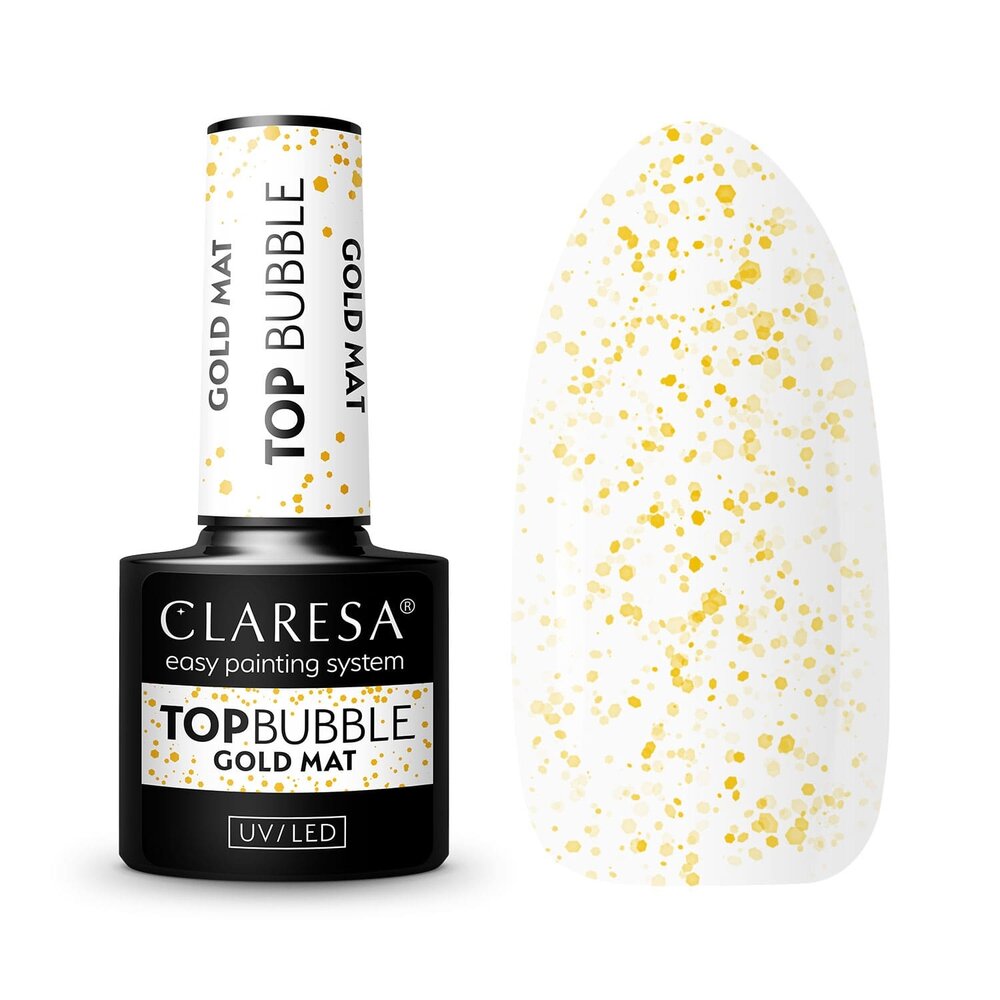 CLARESA Claresa | Top Coat No Wipe | Bubble Goud/ Zwart | 5g CLARESA Claresa | Top Coat No Wipe | Bubble Goud/ Zwart | 5g