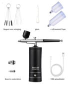 COMPLETE AIRBRUSH SET VOOR PERFECTE MAKE-UP, WENKBRAUWEN EN NAGELS
