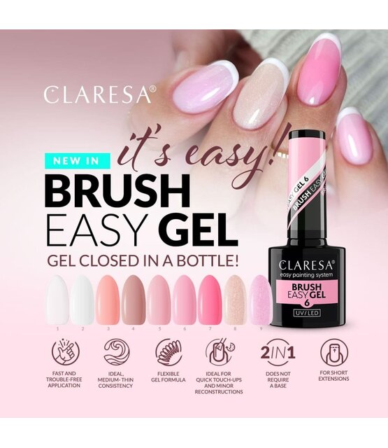 Claresa Brush Easy Gel 5g | Buildergel in Bottle