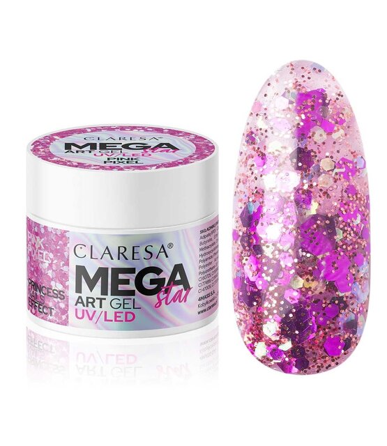 Claresa Megastar Pink Pixel UV/LED Art Gel 10gr.