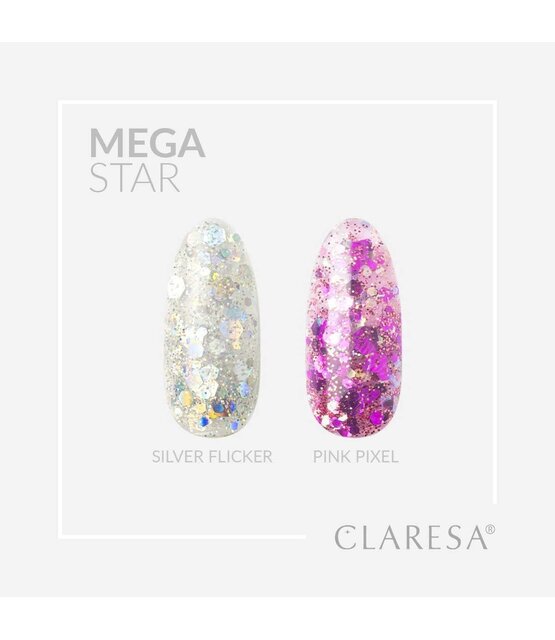 Megastar Silver Flicker Uv/Led Art Gel 10Gr.