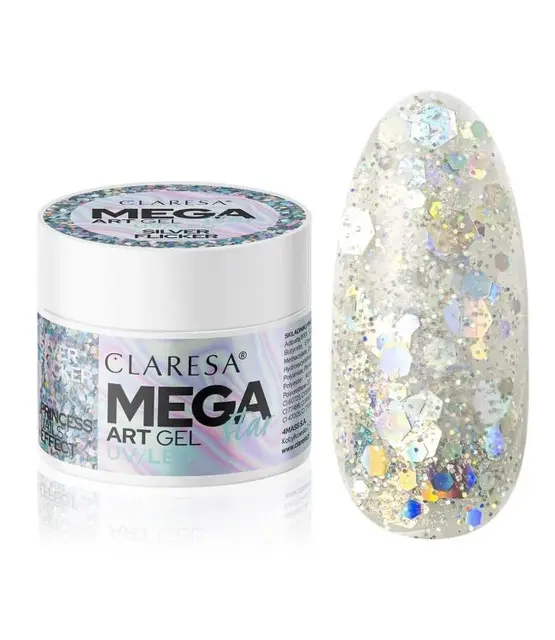 Megastar Silver Flicker Uv/Led Art Gel 10Gr.