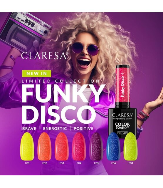 Funky Disco 1 Yellow Groove Gel Nail Polish 5 G (Limited Collection)