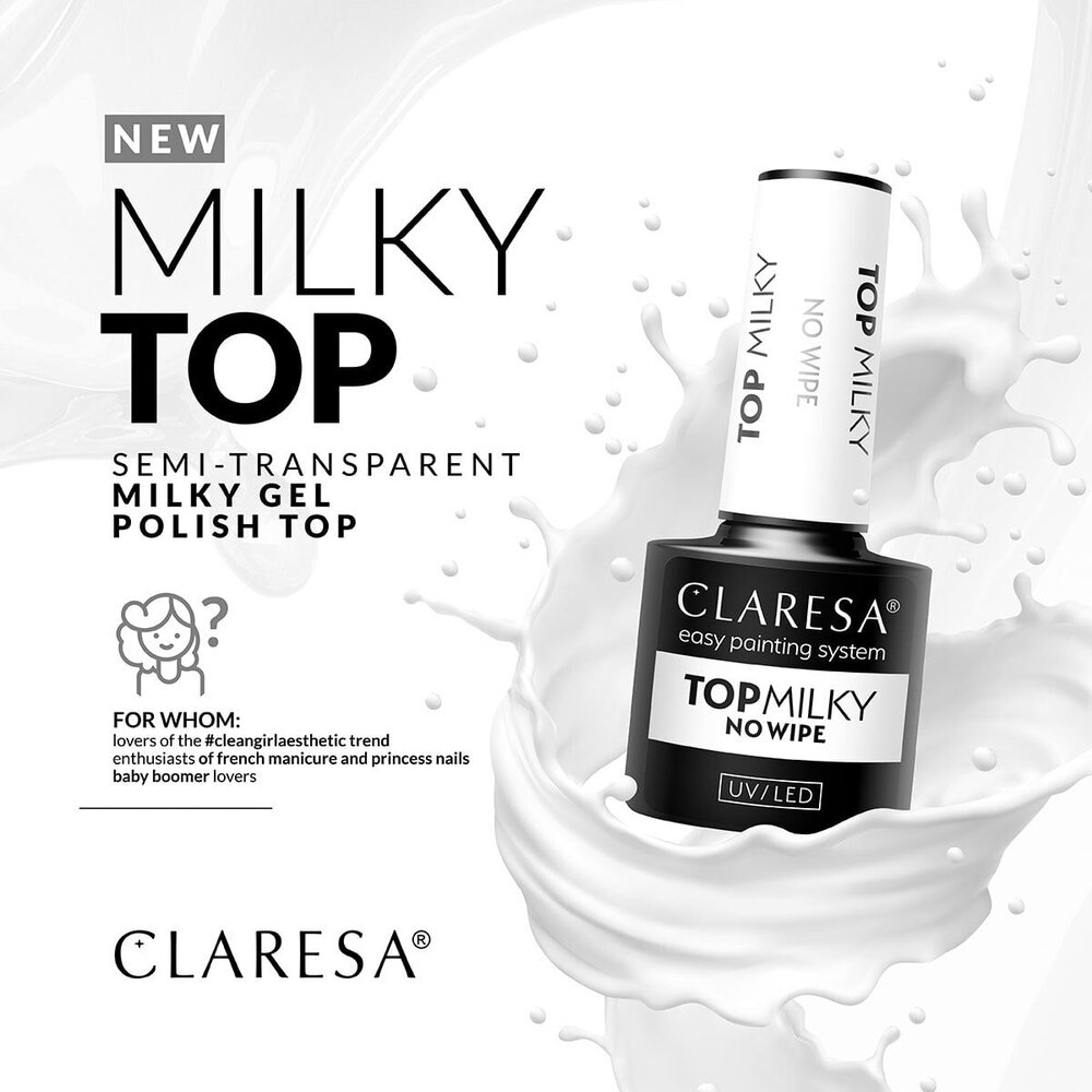 CLARESA TOP COAT MILKY 5G CLARESA TOP COAT MILKY 5G