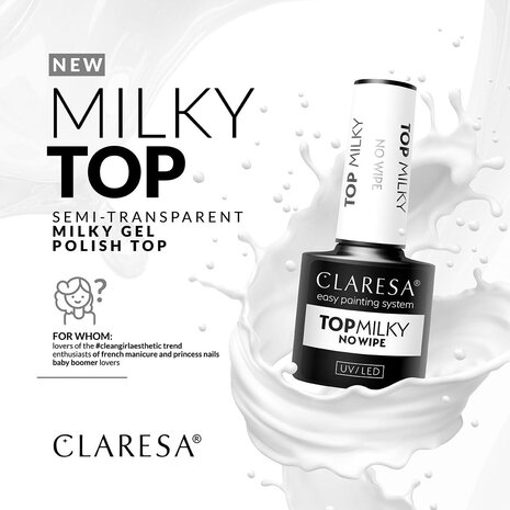 CLARESA TOP COAT MILKY 5G CLARESA TOP COAT MILKY 5G