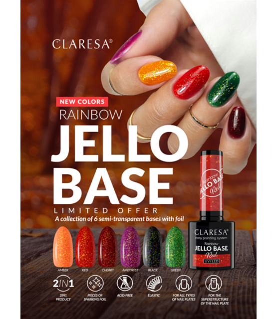 Gel Polish  Rainbow Jello Base Coat Red