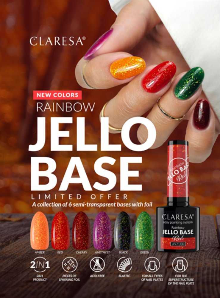 CLARESA   Gel Polish Claresa Rainbow Jello Base Coat BLACK