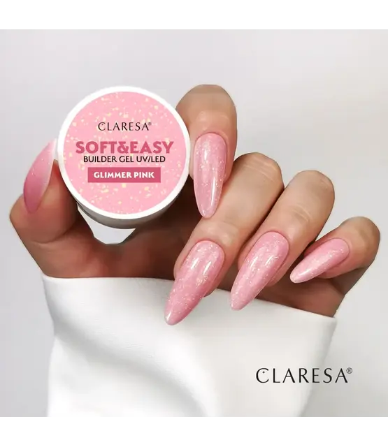 Claresa Soft & Easy Buildergel  UV/LED |GLIMMER PINK I 12 gr.