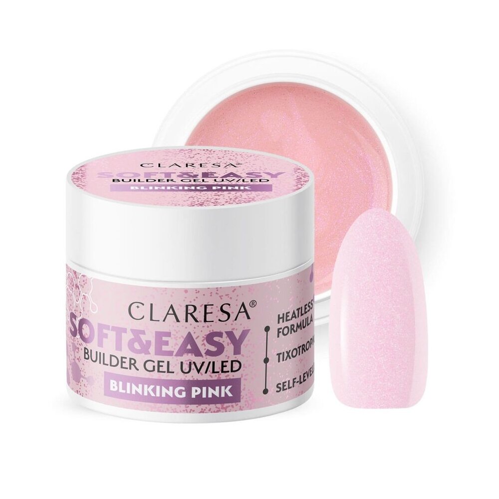 CLARESA Claresa Soft & Easy Buildergel|BLINKING PINK I 12 gr. Nailstyling
