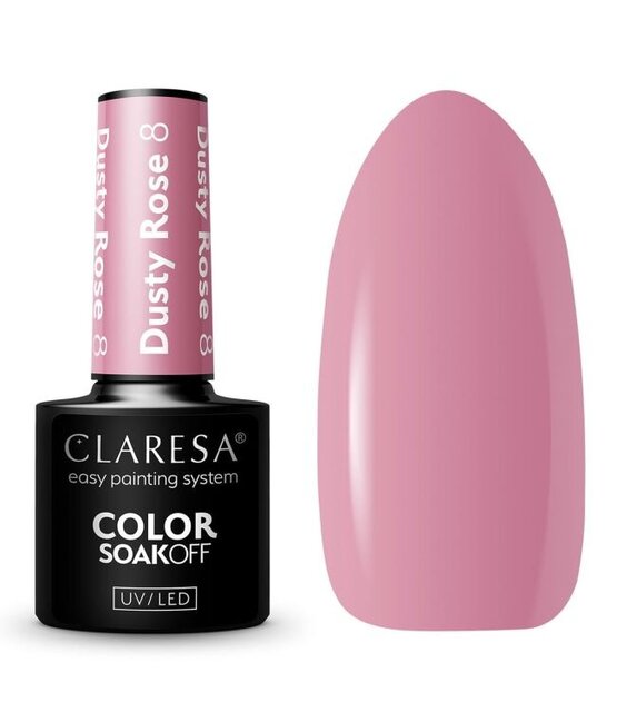 Claresa UV/LED Gel Polish Dusty Rose 8  – Elegant en Duurzaam voor Professionele Nagels