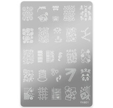 YH Stempelplaat met Patronen Nr. 801 – Gedetailleerde Nail Art Creaties