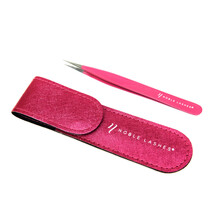 Wimper Pincet Recht Donkerroze In Beschermhoes