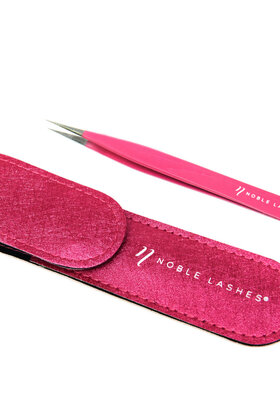 Wimper Pincet Recht Donkerroze In Beschermhoes