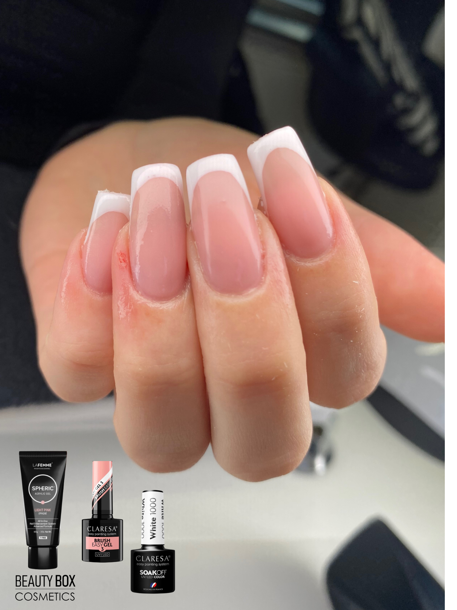 French manicure op basis van la femme Spheric acrygel
