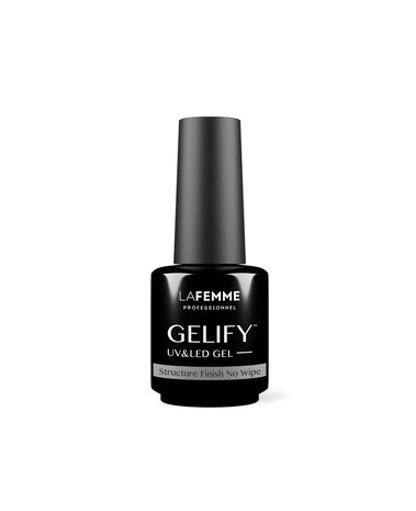 La Femme Gelify Structure Finish No Wipe 15 gr – topcoat zonder plaklaag La Femme Gelify Structure Finish No Wipe 15 gr – topcoat zonder plaklaag