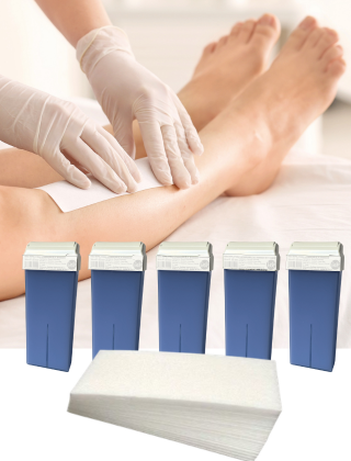 Voordeelbox 5 Stripwax Refills Azuleen 100 ml + 100 Harsstrips