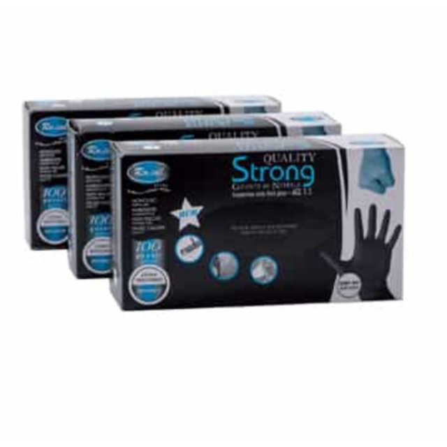 Ro.ial nitril handschoenen zwart S 100 st – AQL 15,