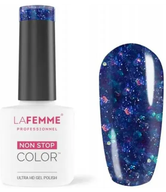 La Femme UV&LED Hybrid Nagellak H266  Sparkling blue