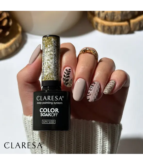 CLARESA Winter Wonderland 5 – Gouden Glitter Gellak 5 g