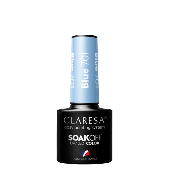 CLARESA Blue 701 Gel Polish – poederblauwe pastel gellak met zachte uitstraling