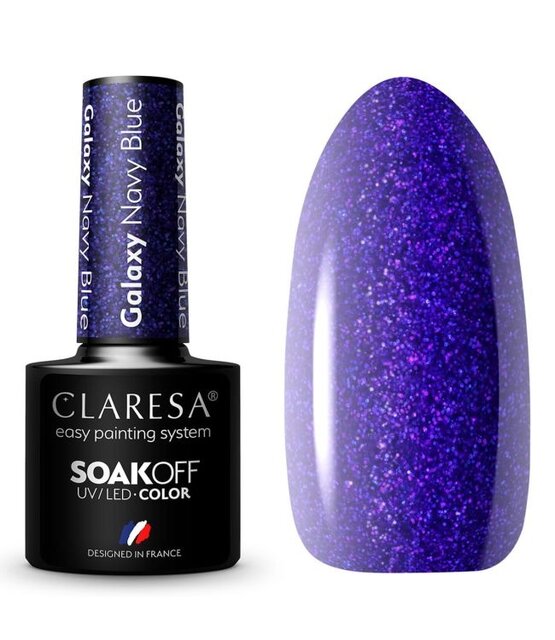 CLARESA Galaxy Navy Blue Gel Polish – Donkerblauwe Glitter Gellak
