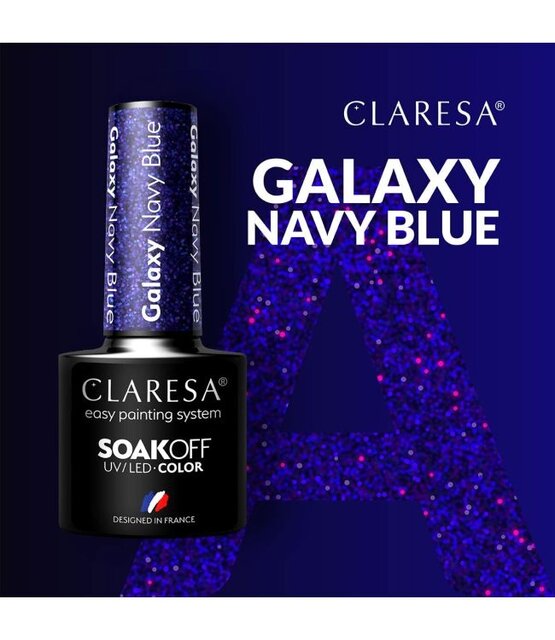 CLARESA Galaxy Navy Blue Gel Polish – Donkerblauwe Glitter Gellak