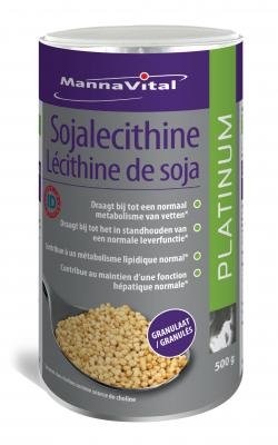 MANNAVITAL NATURAL PRODUCTS SOJALECITHINE GRANULAAT 98 % GMO-VRIJ ID CERT. PLATINUM (500 G)